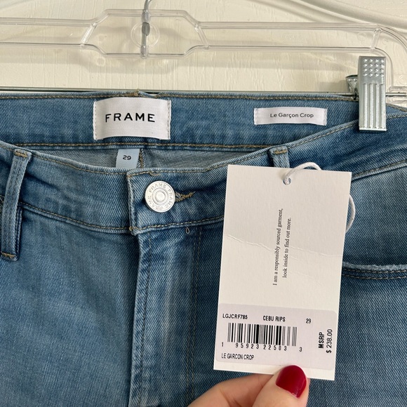 1 LEFT! CLOSET CLOSING Frame Le Garcon Crop in Cebu Rips Sz 29  Revolve - Picture 4 of 5